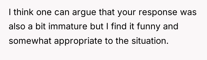 I think one can argue that your response was also...