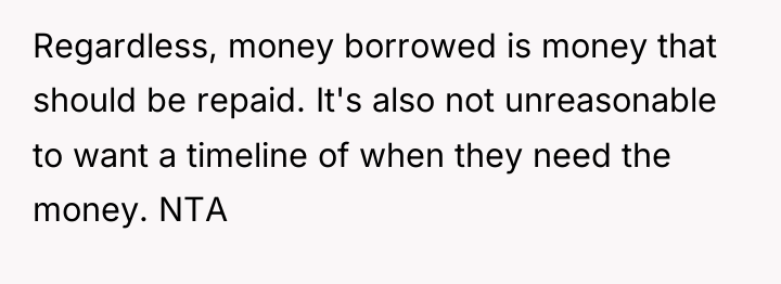 Regardless, money borrowed is money that should be repaid. It's...