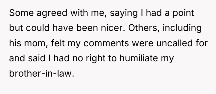 Some agreed with me, saying I had a point but...
