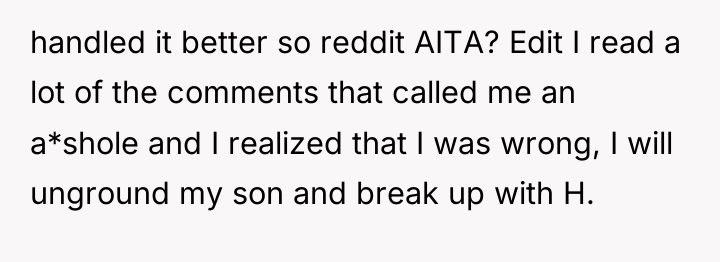 handled it better so reddit AITA? Edit I read a...