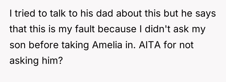 I tried to talk to his dad about this but...