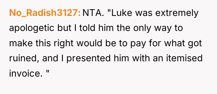 No_Radish3127 NTA. "Luke was extremely apologetic but I told him...