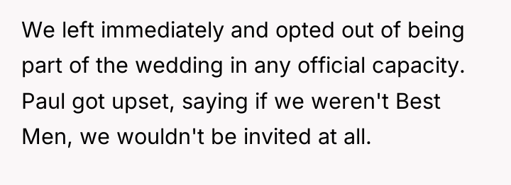We left immediately and opted out of being part of...