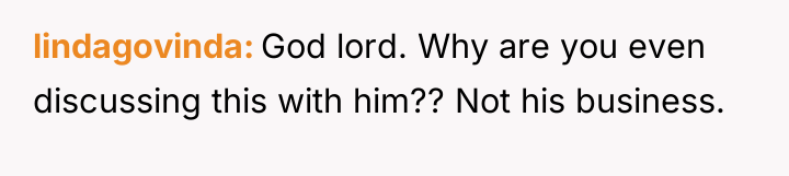 lindagovinda God lord. Why are you even discussing this with...
