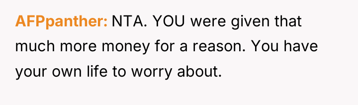 AFPpanther NTA. YOU were given that much more money for...