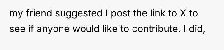 my friend suggested I post the link to X to...