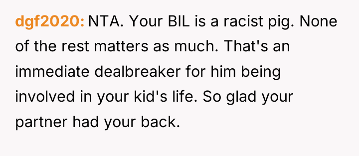 dgf2020 NTA. Your BIL is a racist pig. None of...