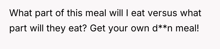 What part of this meal will I eat versus what...