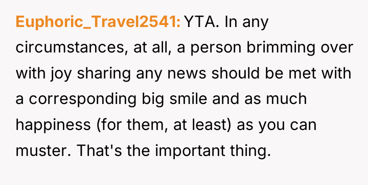 Euphoric_Travel2541 YTA. In any circumstances, at all, a person brimming...