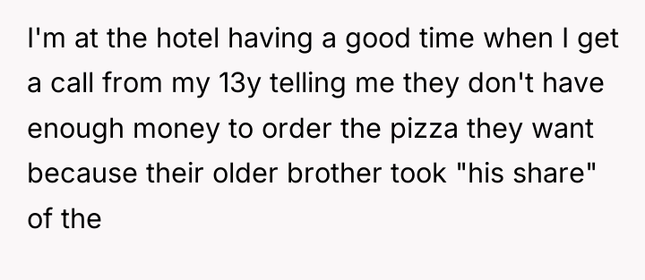 I'm at the hotel having a good time when I...