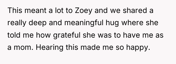 This meant a lot to Zoey and we shared a...