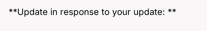 **Update in response to your update: **