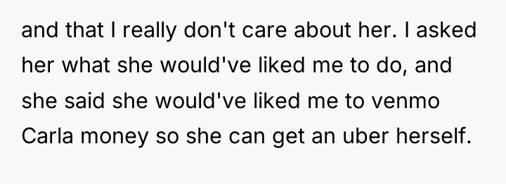 and that I really don't care about her. I asked...