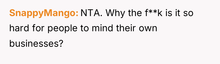 SnappyMango NTA. Why the f**k is it so hard for...