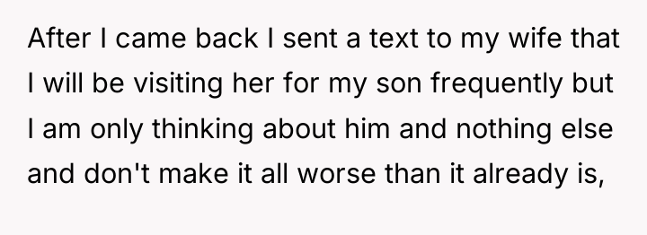 After I came back I sent a text to my...