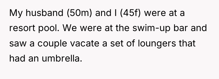 My husband (50m) and I (45f) were at a resort...