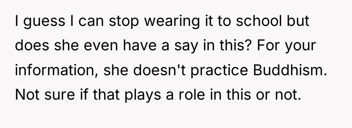 I guess I can stop wearing it to school but...