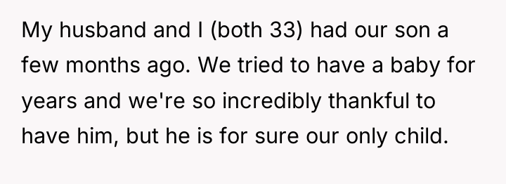 My husband and I (both 33) had our son a...