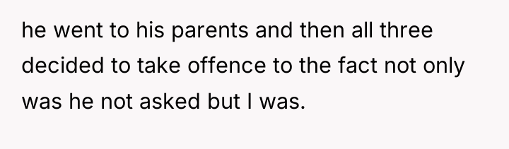 he went to his parents and then all three decided...
