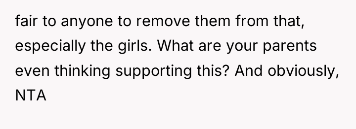 fair to anyone to remove them from that, especially the...