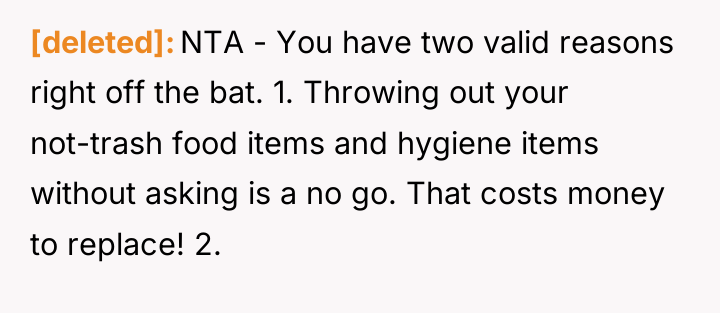 [deleted] NTA - You have two valid reasons right off...