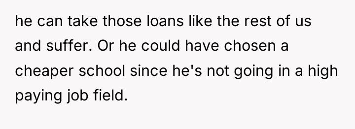 he can take those loans like the rest of us...