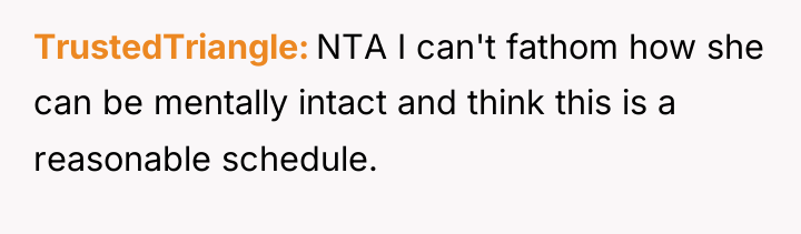 TrustedTriangle NTA I can't fathom how she can be mentally...