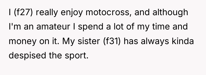 I (f27) really enjoy motocross, and although I'm an amateur...