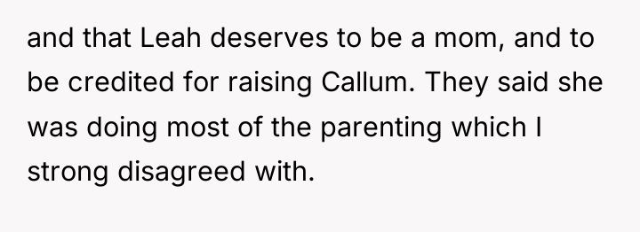 and that Leah deserves to be a mom, and to...