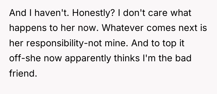 And I haven't. Honestly? I don't care what happens to...