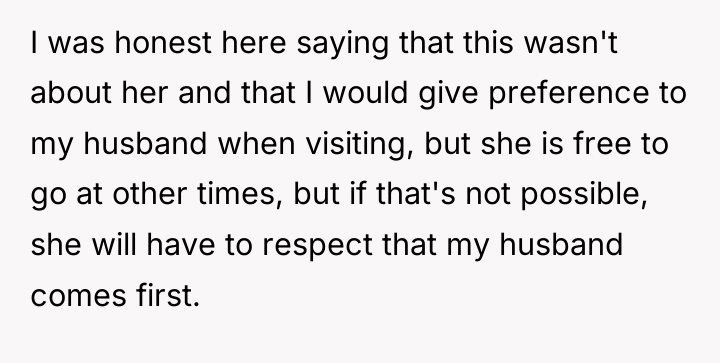 I was honest here saying that this wasn't about her...