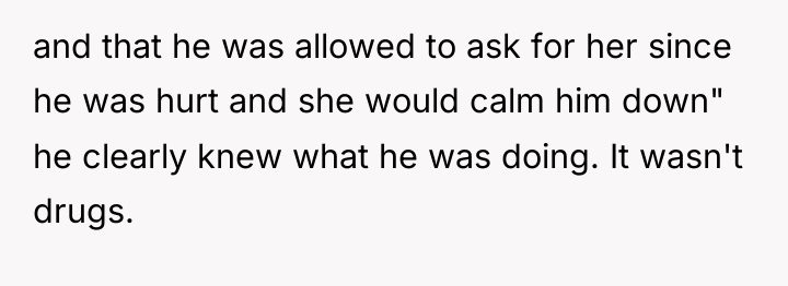 and that he was allowed to ask for her since...