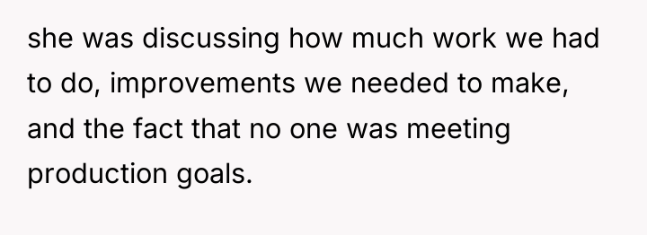 she was discussing how much work we had to do,...