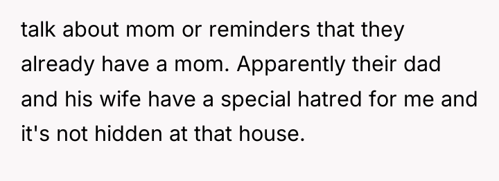 talk about mom or reminders that they already have a...