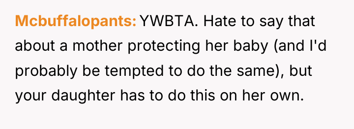 Mcbuffalopants YWBTA. Hate to say that about a mother protecting...