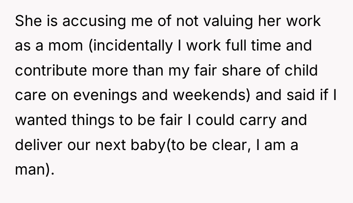She is accusing me of not valuing her work as...