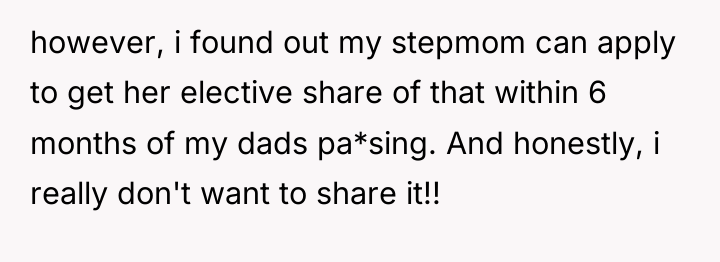 however, i found out my stepmom can apply to get...