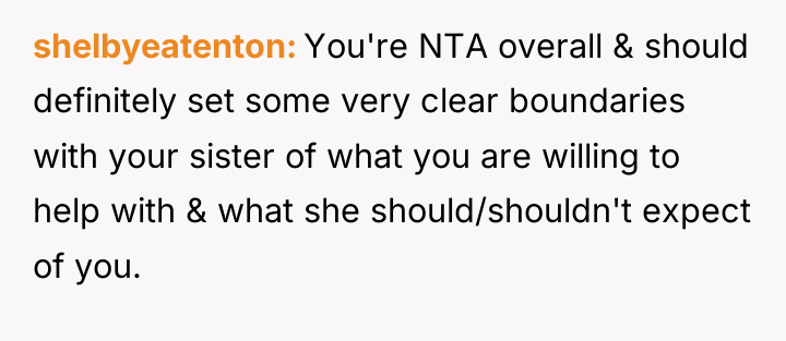 shelbyeatenton You're NTA overall & should definitely set some very...