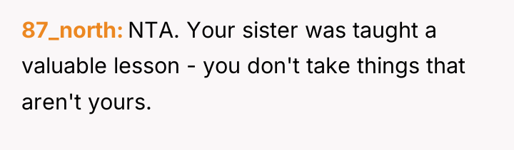 87_north NTA. Your sister was taught a valuable lesson -...