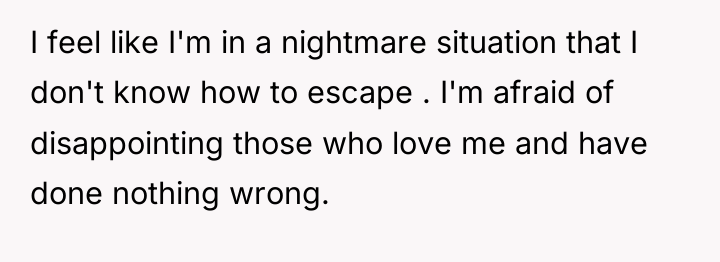 I feel like I'm in a nightmare situation that I...