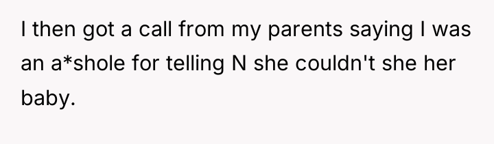 I then got a call from my parents saying I...