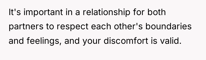 It's important in a relationship for both partners to respect...