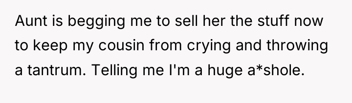 Aunt is begging me to sell her the stuff now...