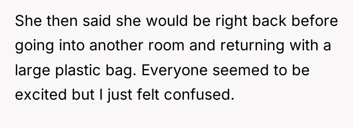 She then said she would be right back before going...