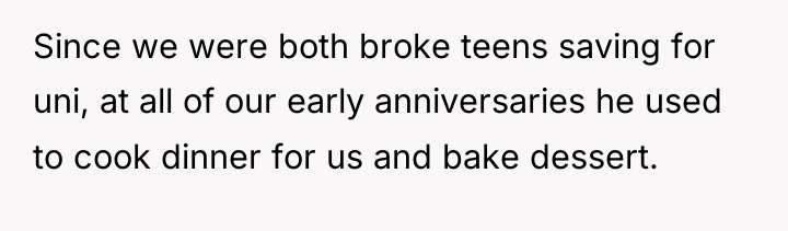 Since we were both broke teens saving for uni, at...