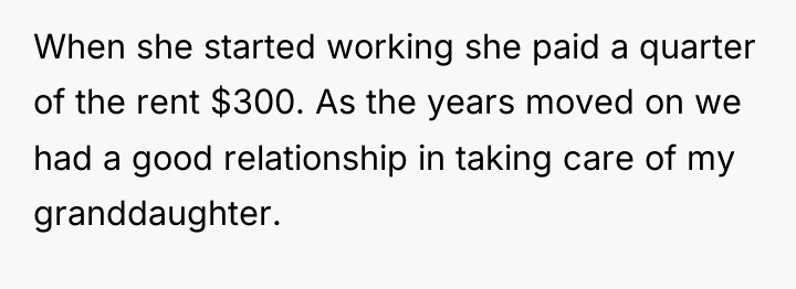 When she started working she paid a quarter of the...