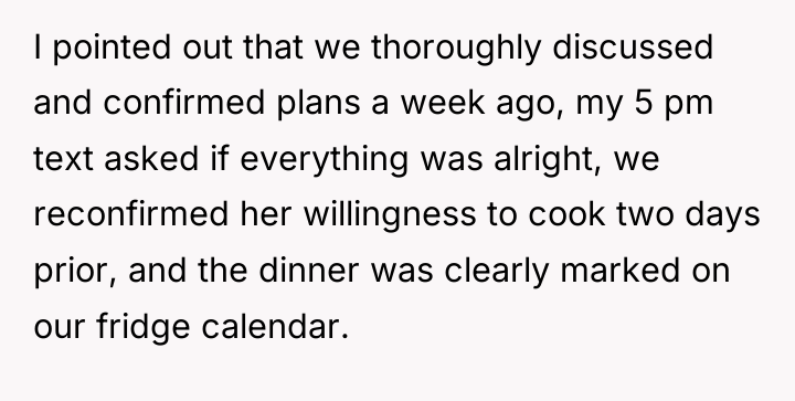 I pointed out that we thoroughly discussed and confirmed plans...