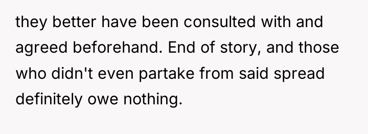 they better have been consulted with and agreed beforehand. End...