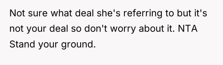 Not sure what deal she's referring to but it's not...