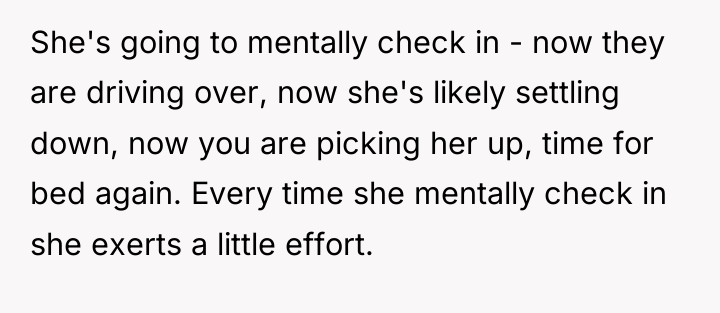 She's going to mentally check in - now they are...